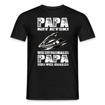 Papa Mit Jetski Wie Ein Normaler Papa Nur Cooler - Männer T-Shirt - Schwarz - Vorne - AI Model Male 178 light (178cm)