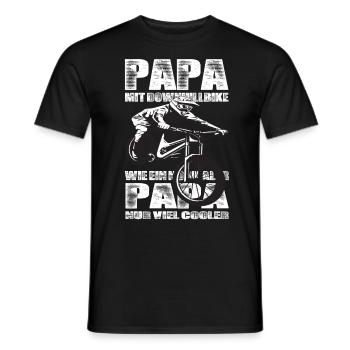 Papa Mit Downhill Bike Wie Ein Normaler Papa nur - Männer T-Shirt - Schwarz - Vorne - AI Model Male 178 light (178cm)