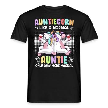 Tanticorn Einhorn Tanten Muttertag Unicorn - Männer T-Shirt - Schwarz - Vorne - AI Model Male 178 light (178cm)