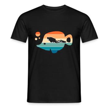 C’est l’heure de la plongée - T-shirt Plongée sous-marine - T-shirt homme - noir - Devant - AI Model Male 178 light (178cm)