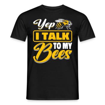 beekeeper beekeeper bees honey bee beekeeping - Men's T-Shirt - black - Front - AI Model Male 178 light (178cm)