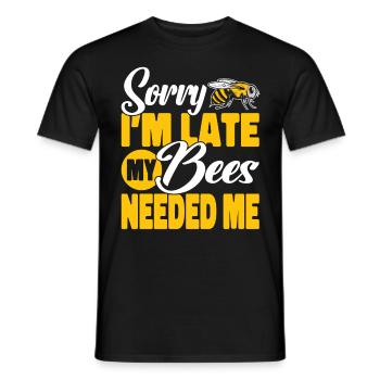 beekeeper beekeeper bees honey bee beekeeping - Men's T-Shirt - black - Front - AI Model Male 178 light (178cm)