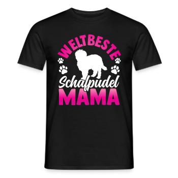 Weltbeste Schafpudel Mama Hütepudel - Männer T-Shirt - Schwarz - Vorne - AI Model Male 178 light (178cm)