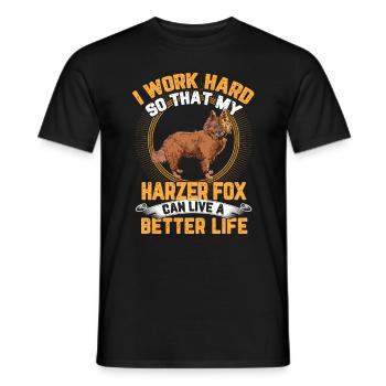 Harzer Fuchs arbeite hart altdeutscher Hütefuchs - Männer T-Shirt - Schwarz - Vorne - AI Model Male 178 light (178cm)