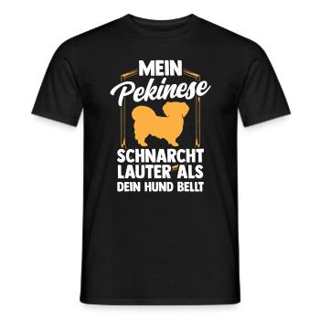 Pekinese schnarcht lauter Peking-Palasthund - Männer T-Shirt - Schwarz - Vorne - AI Model Male 178 light (178cm)