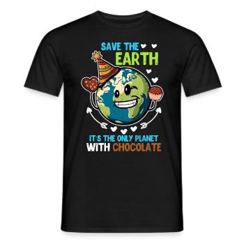 Rettet die Erde Schokoladenliebhaber Umweltschutz - Männer T-Shirt - Schwarz - Vorne - AI Model Male 178 light (178cm)