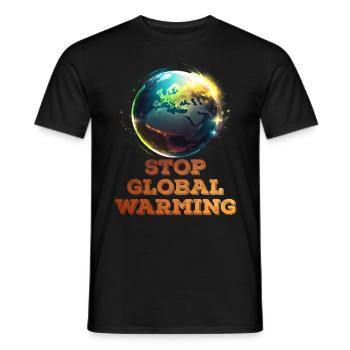 Erderwärmung Stop Rettet die Erde Klimaaktivist - Männer T-Shirt - Schwarz - Vorne - AI Model Male 178 light (178cm)
