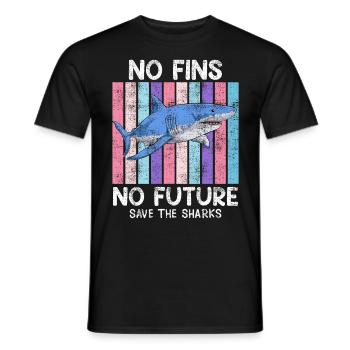 Sauvez les requins Bien-être animal Requins Sauvez l’océan - T-shirt homme - noir - Devant - AI Model Male 178 light (178cm)