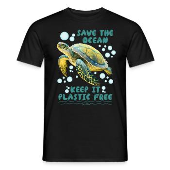 Sauvons les tortues Sauvons l’océan Conservation - T-shirt homme - noir - Devant - AI Model Male 178 light (178cm)