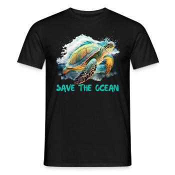 Rettet die Schildkröten Umweltschutz Ozean - Männer T-Shirt - Schwarz - Vorne - AI Model Male 178 light (178cm)