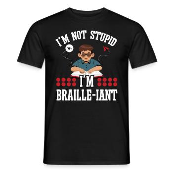 Blindheit Not Stupid Braille-iant Blinde Menchen - Männer T-Shirt - Schwarz - Vorne - AI Model Male 178 light (178cm)