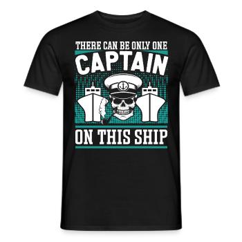 Capitaine Un seul capitaine sur ce bateau de navire - T-shirt homme - noir - Devant - AI Model Male 178 light (178cm)