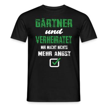 Gärtner Und Verheiratet Mir Macht Nix Mehr Angst - Männer T-Shirt - Schwarz - Vorne - AI Model Male 178 light (178cm)