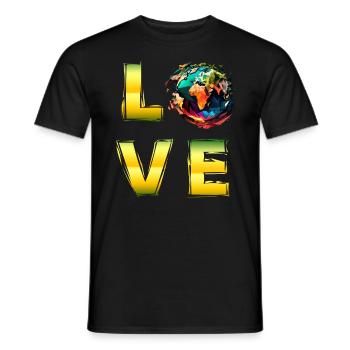 Environment LOVE Earth Day Mission Earth Nature - Men's T-Shirt - black - Front - AI Model Male 178 light (178cm)