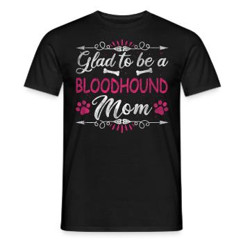 Dog Mom Glad To Be A Bloodhound Mom - Men's T-Shirt - black - Front - AI Model Male 178 light (178cm)