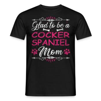 Dog Mom Glad To Be A Cocker Spaniel Mom - Männer T-Shirt - Schwarz - Vorne - AI Model Male 178 light (178cm)