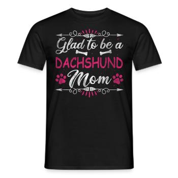 Dog Mom Glad To Be A Dachshund Mom - Men's T-Shirt - black - Front - AI Model Male 178 light (178cm)