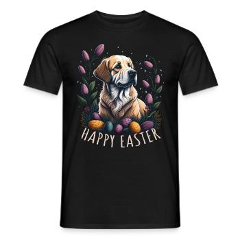 Golden Retriever au printemps Pâques Golden - T-shirt homme - noir - Devant - AI Model Male 178 light (178cm)