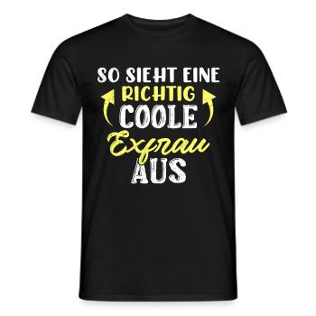 Scheidungsparty coole Ex Frau Endlich geschieden - Männer T-Shirt - Schwarz - Vorne - AI Model Male 178 light (178cm)