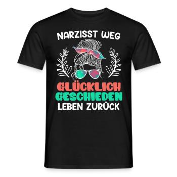 Narzisst weg Scheidungsparty Glücklich geschieden - Männer T-Shirt - Schwarz - Vorne - AI Model Male 178 light (178cm)