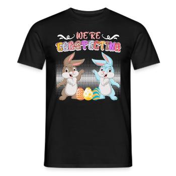 Joyeux oeuf de Pâques specte maman et papa - T-shirt homme - noir - Devant - AI Model Male 178 light (178cm)