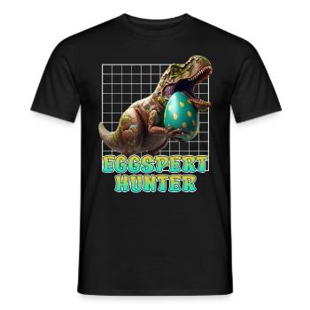 Eggspert Ostereier Suche Dinsosaurier Osterhasen - Männer T-Shirt - Schwarz - Vorne - AI Model Male 178 light (178cm)