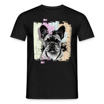 French Bulldog Frenchie - T-shirt homme - noir - Devant - AI Model Male 178 light (178cm)