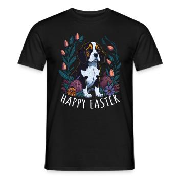 Beau chien Beagle Pâques Printemps Beagle - T-shirt homme - noir - Devant - AI Model Male 178 light (178cm)