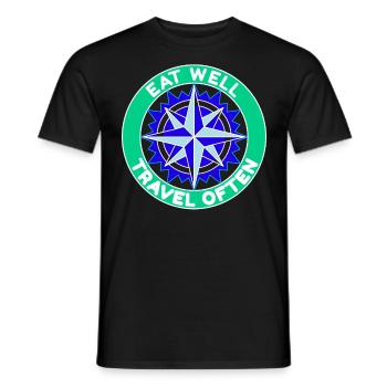 Eat Well Travel Often Reisemotto Urlauber - Männer T-Shirt - Schwarz - Vorne - AI Model Male 178 light (178cm)
