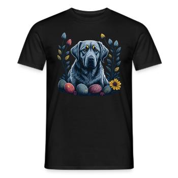 Labrador Retriever Chien Pâques Printemps Labrador - T-shirt homme - noir - Devant - AI Model Male 178 light (178cm)