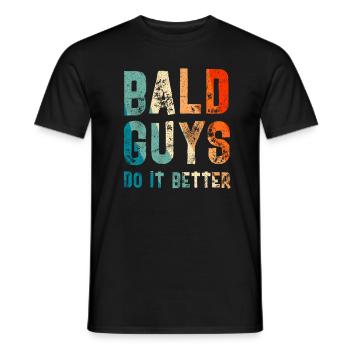 Being Bald Bald Guy With A Beard Bald Dad - Men's T-Shirt - black - Front - AI Model Male 178 light (178cm)