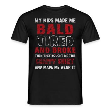 Being Bald Bald Guy With A Beard Bald Dad - Men's T-Shirt - black - Front - AI Model Male 178 light (178cm)