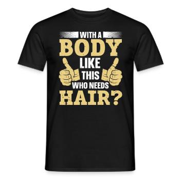 Being Bald Bald Guy With A Beard Bald Dad - Men's T-Shirt - black - Front - AI Model Male 178 light (178cm)