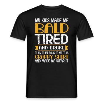 Being Bald Bald Guy With A Beard Bald Dad - Men's T-Shirt - black - Front - AI Model Male 178 light (178cm)