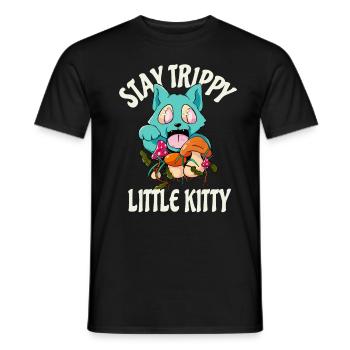 Acid Kätzchen Lustige Hippie Katze Psychedelisch - Männer T-Shirt - Schwarz - Vorne - AI Model Male 178 light (178cm)