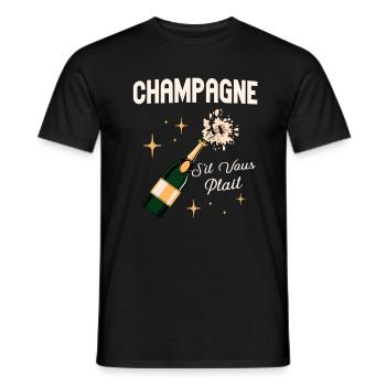 S’il Vous Plait Buveur - T-shirt homme - noir - Devant - AI Model Male 178 light (178cm)