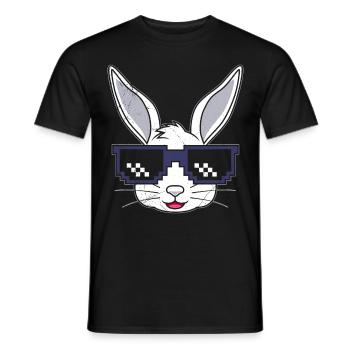 Hasengesicht Cooler Osterhase mit Brille - Männer T-Shirt - Schwarz - Vorne - AI Model Male 178 light (178cm)