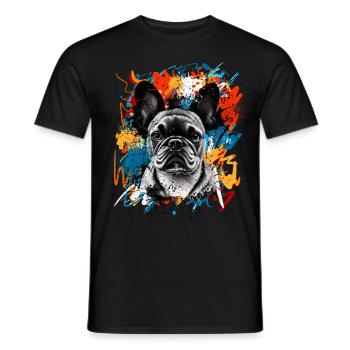 Bouledogue français - T-shirt homme - noir - Devant - AI Model Male 178 light (178cm)