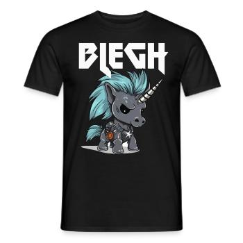 Blegh Heavy Metal Metalcore Einhorn - Männer T-Shirt - Schwarz - Vorne - AI Model Male 178 light (178cm)