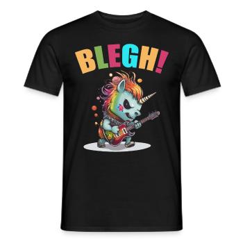 Blegh Heavy Metal Metalcore Einhorn - Männer T-Shirt - Schwarz - Vorne - AI Model Male 178 light (178cm)