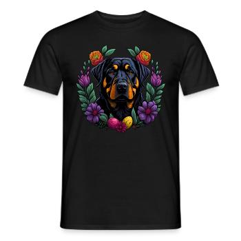 Beau chien Rottweiler Pâques Printemps Rottweiler - T-shirt homme - noir - Devant - AI Model Male 178 light (178cm)