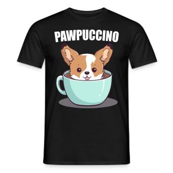 Pawpuccino Puppucino Dog in Coffee Cup Corgi - Men's T-Shirt - black - Front - AI Model Male 178 light (178cm)