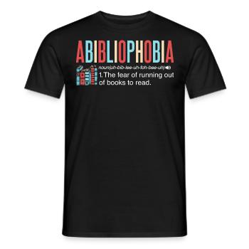 Abibliophobie La peur de manquer de livres - T-shirt homme - noir - Devant - AI Model Male 178 light (178cm)