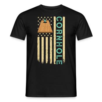 Cornhole USA - Männer T-Shirt - Schwarz - Vorne - AI Model Male 178 light (178cm)