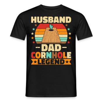 Husband Dad Cornhole Legend - Männer T-Shirt - Schwarz - Vorne - AI Model Male 178 light (178cm)