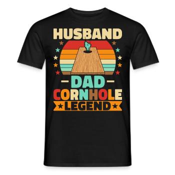 Mari Papa Cornhole Légende - T-shirt homme - noir - Devant - AI Model Male 178 light (178cm)