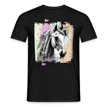 Pferd - Männer T-Shirt - Schwarz - Vorne - AI Model Male 178 light (178cm)