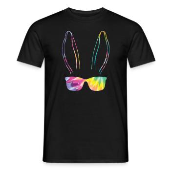 Bunny Face Cool Easter Bunny with Glasses - Men's T-Shirt - black - Front - AI Model Male 178 light (178cm)