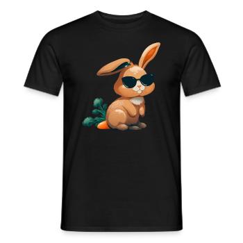 Easter Bunny Face Easter Bunny Rabbit Easter - Men's T-Shirt - black - Front - AI Model Male 178 light (178cm)