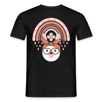 Mignon lapin de Pâques Lapin Visage de lapin mignon - T-shirt homme - noir - Devant - AI Model Male 178 light (178cm)